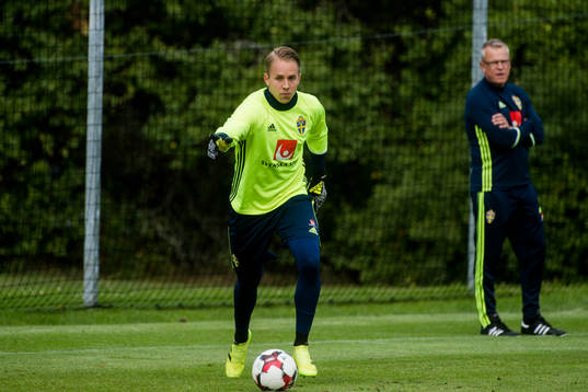 Patrik Carlgren och Förbundskapten Janne Andersson