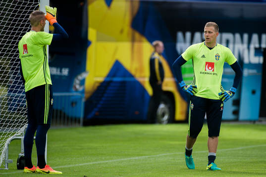 Målvakterna Robin Olsen och Karl-Johan Johnsson