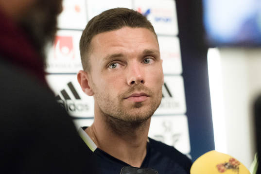 Marcus Berg i mixed zone