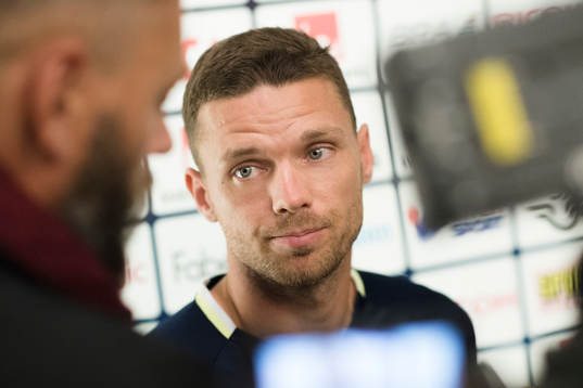 Marcus Berg i mixed zone