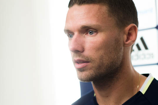 Marcus Berg i mixed zone