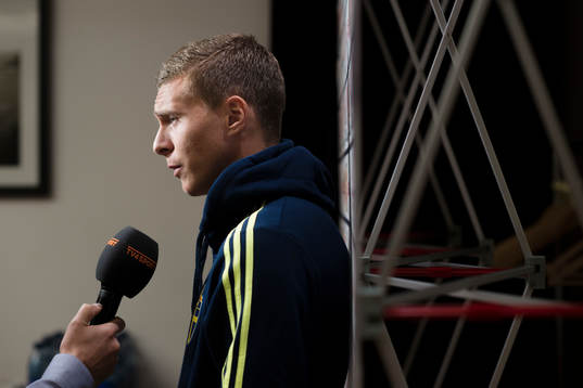 Victor Nilsson Lindelöf i mixed zone