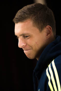 Victor Nilsson Lindelöf i mixed zone