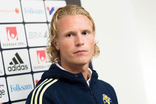 Oscar Hiljemark i mixed zone