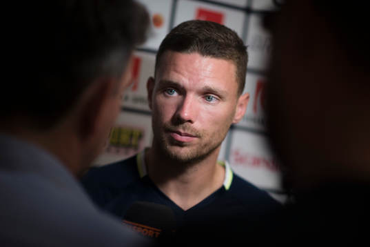 Marcus Berg i mixed zone