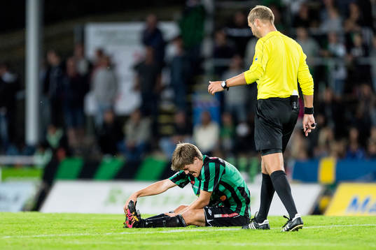 Varbergs Joel Palmquist har kramp
