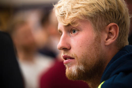 Filip Helander  i mixed zone