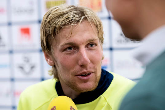 Emil Forsberg i mixed zone