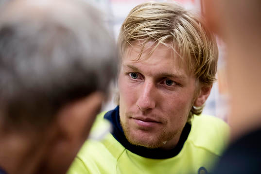 Emil Forsberg i mixed zone