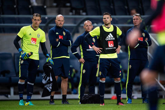 målvakt Karl-Johan Jonsson och Marcus Berg