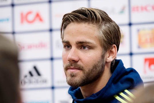 Christoffer Nyman i mixed zone