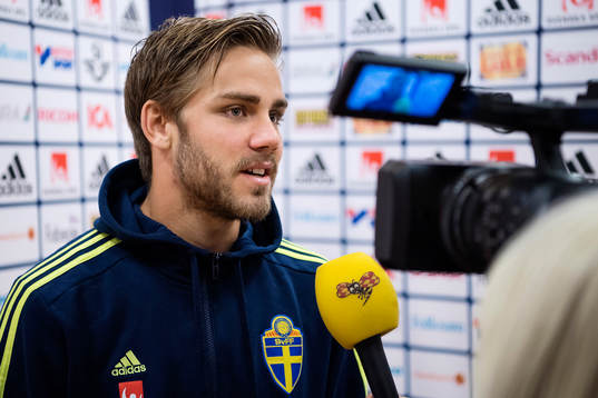 Christoffer Nyman i mixed zone