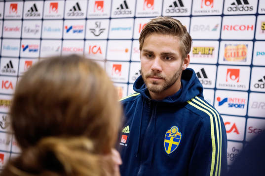 Christoffer Nyman i mixed zone