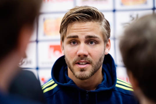 Christoffer Nyman i mixed zone