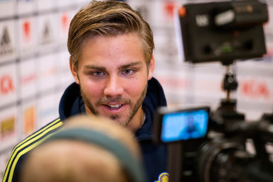 Christoffer Nyman i mixed zone