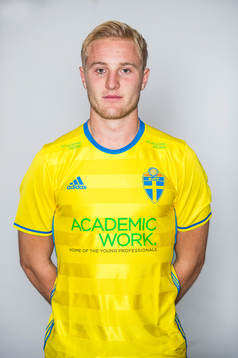 Fotbollsspelaren Franz Brorsson i Sveriges U21 landslag