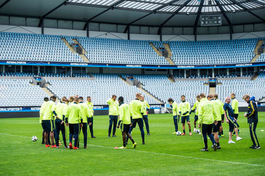 Träning med Sveriges U21 landslag i fotboll