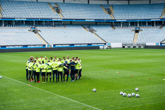 Träning med Sveriges U21 landslag i fotboll