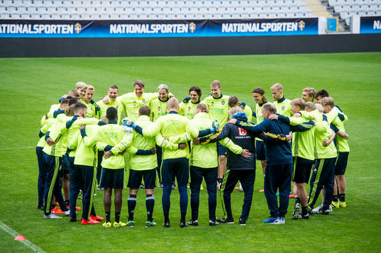 Träning med Sveriges U21 landslag i fotboll