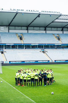 Träning med Sveriges U21 landslag i fotboll