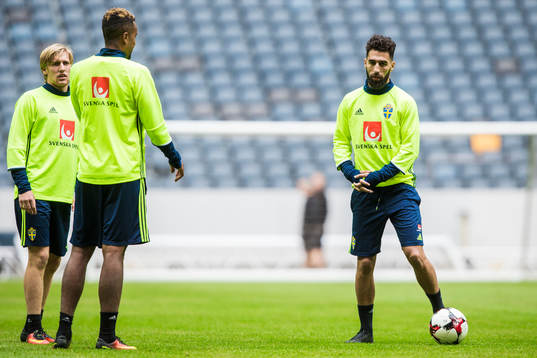 Emil Forsberg Isaac Kiese Thelin och Jimmy Durmaz