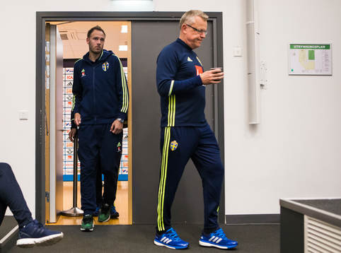Andreas Granqvist och Sveriges förbundskapten Janne