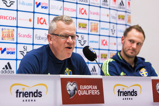 Sveriges förbundskapten Janne Andersson och Andreas