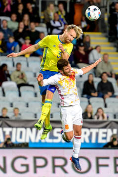 Sveriges Jacob Une Larsson och Spaniens Jose Gaya