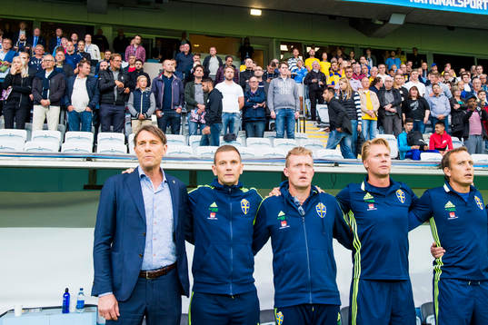 Svenska ledarstaben med förbundskapten Håkan Ericson