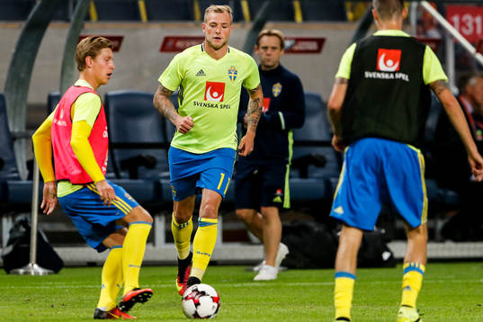 Sveriges Alexander Fransson och John Guidetti