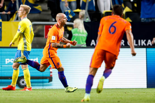 Hollands Wesley Sneijder jublar