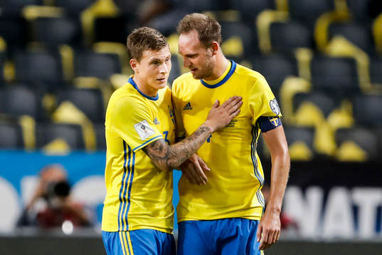 Sveriges Victor Nilsson Lindelöf och Andreas Granqvist