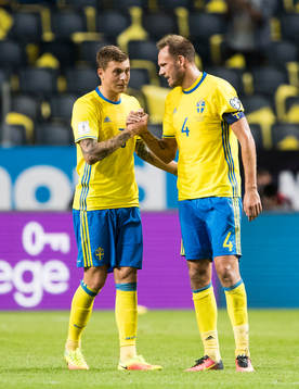 Sveriges Victor Nilsson Lindelöf och Andreas Granqvist