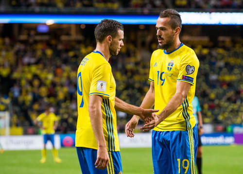 Sveriges Marcus Berg och Emir Kujovic