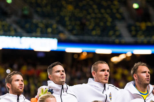 Sveriges Marcus Rohdén, Mikael Lustig, målvakt Robin