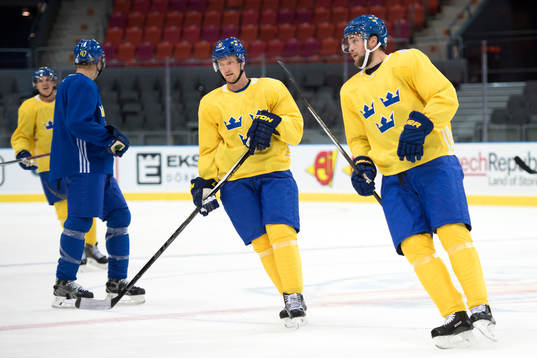 Sveriges Anton Strålman och Victor Hedman