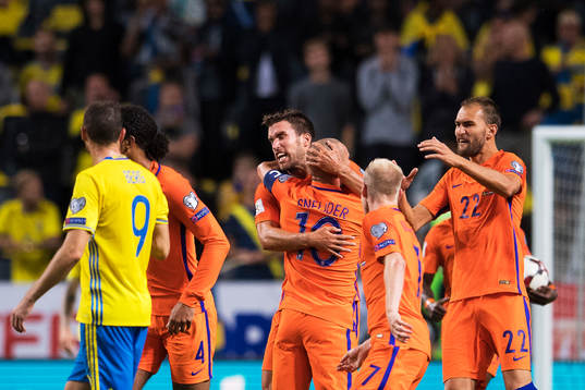 Hollands Wesley Sneijder (nr 10) jublar