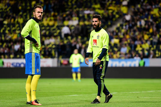 Sveriges Emir Kujovic och Jimmy Durmaz