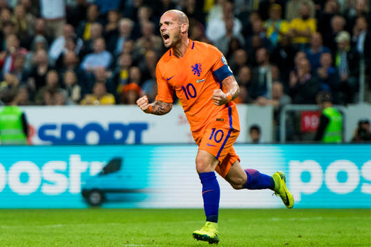 Hollands Wesley Sneijder jublar