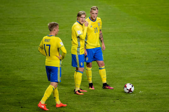 Sveriges Oscar Wendt , Emil Forsberg och John Guidetti redo