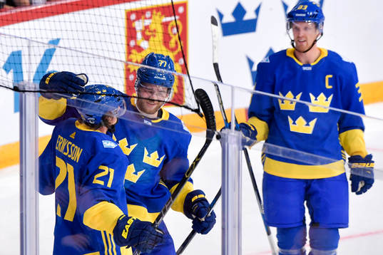 Sveriges Loui Eriksson, Victor Hedman och Henrik Sedin