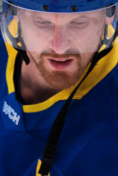 Sveriges Daniel Sedin på uppvärmningen innan