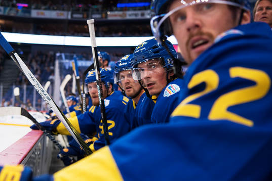 Sveriges Henrik Sedin, Loui Eriksson och Daniel Sedin
