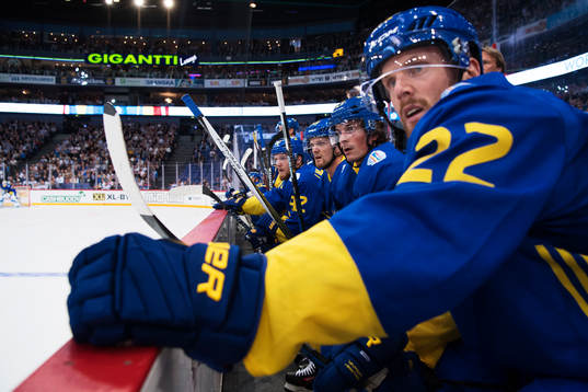 Sveriges Gabriel Landeskog, Henrik Sedin, Loui Eriksson och