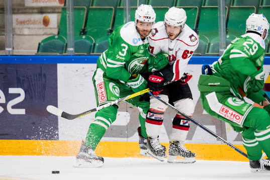 Rögles Almen Bibic och Malmö Redhawks Konstantin Komarek