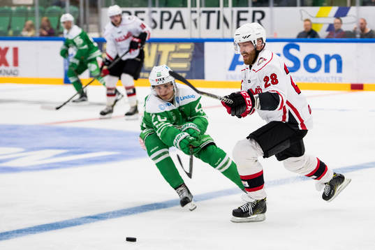 Malmö Redhawks Jens Olsson och Rögles Mathias From