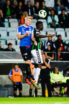 Trelleborgs Robin Andersson och GAIS Kieron Cadogan i