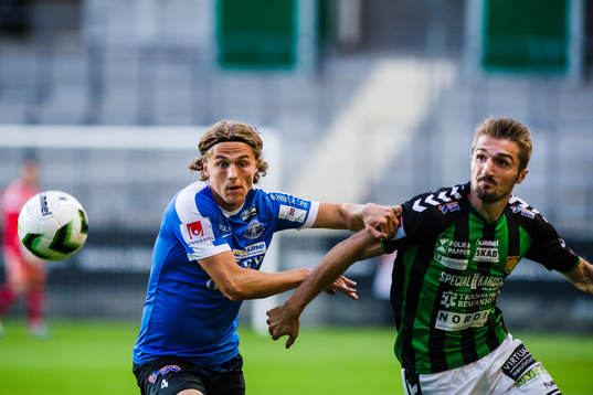 Trelleborgs Jacob Palander och GAIS Dardan Rexhepi