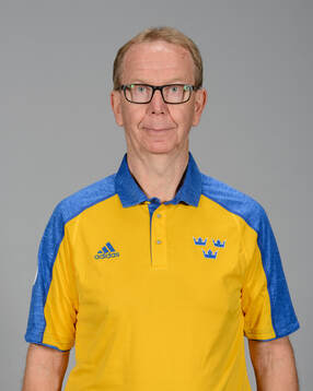 Physiotherapist Thomas Carlsson of Sweden poses for a