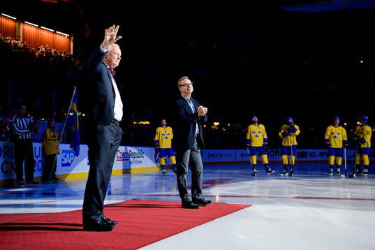 Tommie Bergman och f.d. förbundskapten Pär Mårts har